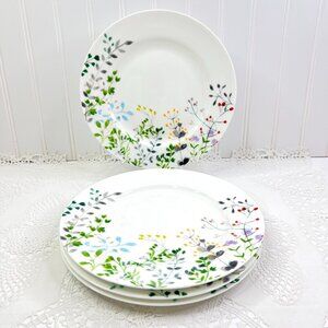 Mikasa Tivoli Garden 4 Luncheon Salad Plates Bone China Spring Floral Dining